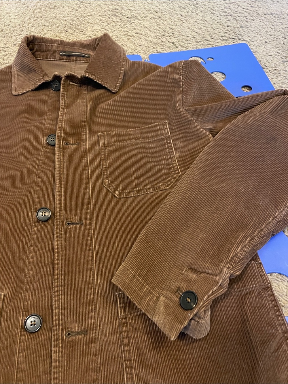Men's Brown Corduroy Chore Jacket - Picture 3 of 4